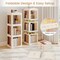 Foldable 3-Tier Rotating Bookshelf with Swivel Base for Books & Decor
